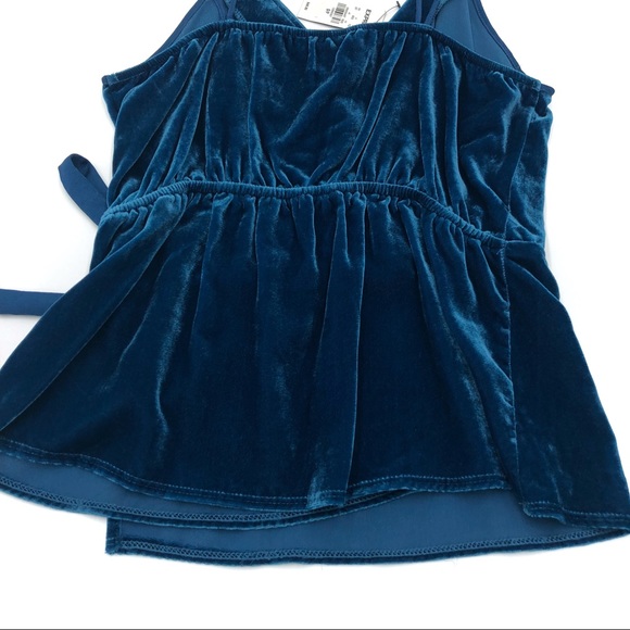 New With Tags Express Blue Velvet Wrap Cami. - Picture 4 of 8